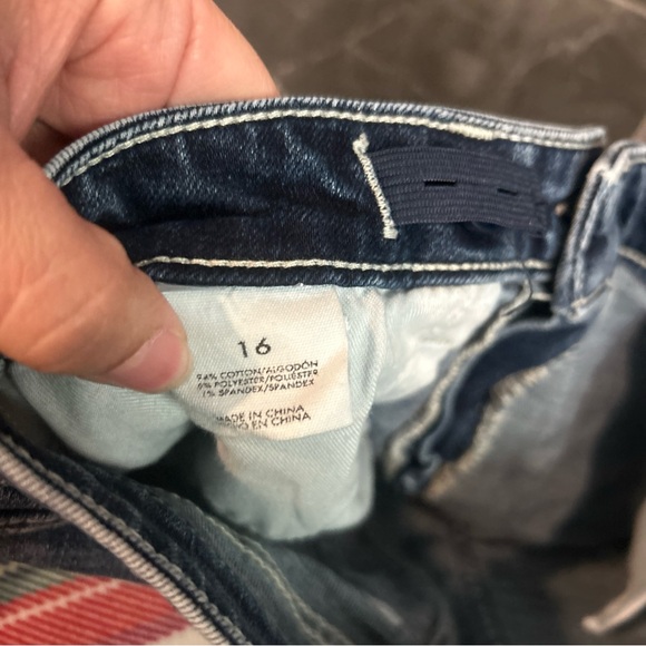 BKE Dark Blue Jean Shorts with Frayed Hem - Picture 4 of 7